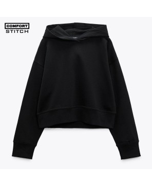 HOODED RIB SWEATSHIRT