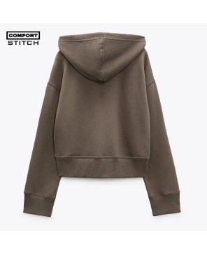 HOODED RIB SWEATSHIRT