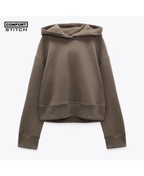 HOODED RIB SWEATSHIRT