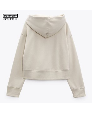 HOODED RIB SWEATSHIRT