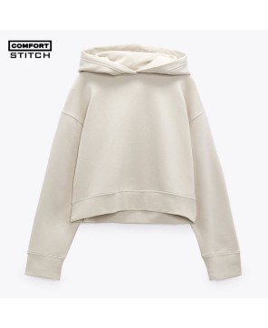 HOODED RIB SWEATSHIRT