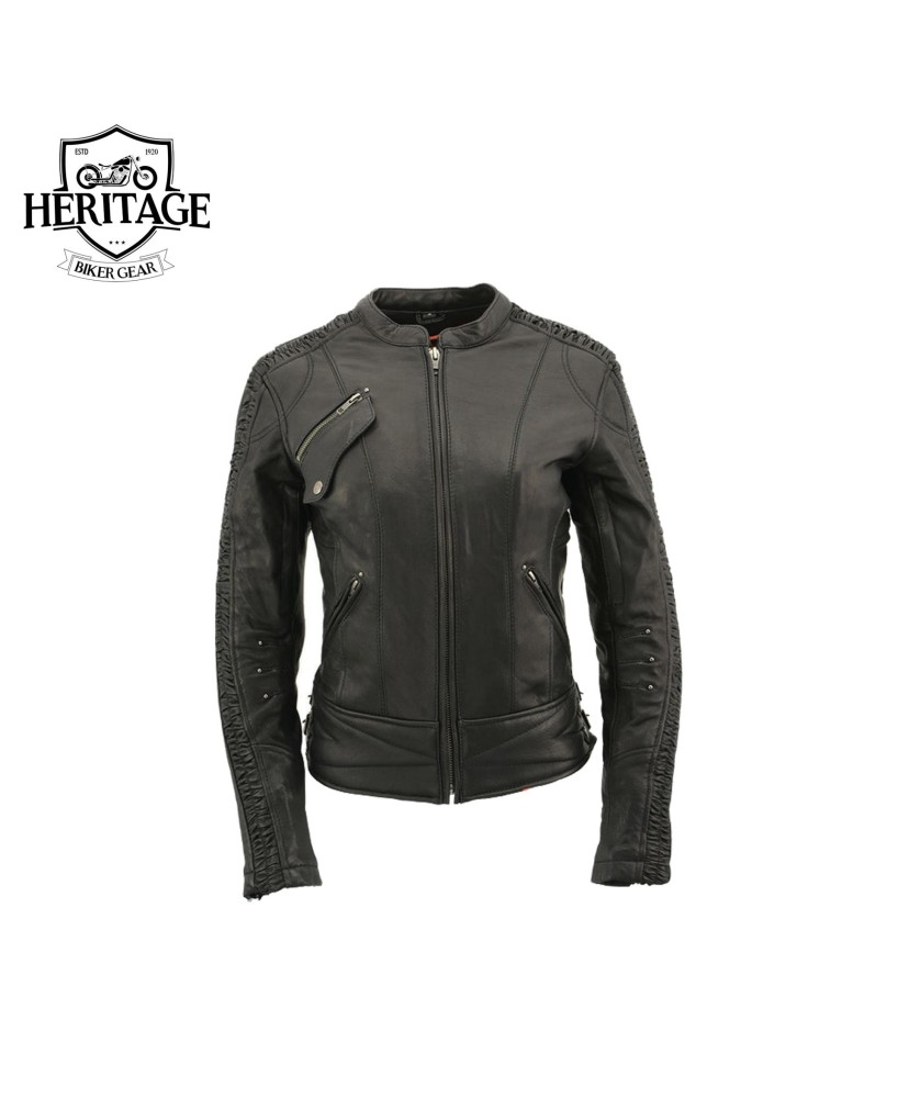 Heritage Women's Black 'Crinkled Arm' Jacket