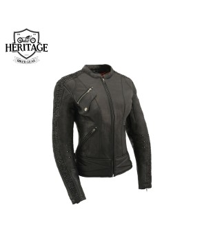 Heritage Women's Black 'Crinkled Arm' Jacket