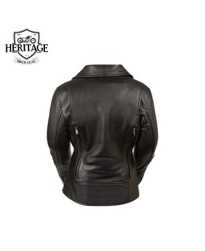 Women's Belt-Less Vented Leather Jacket