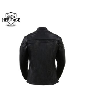 Heritage Women's Black Biker Leather Jacket