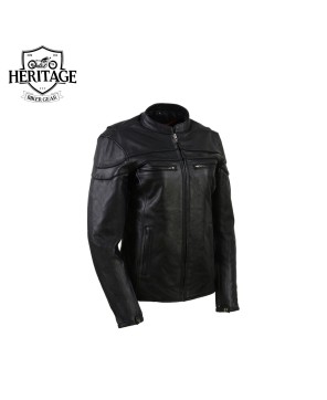 Heritage Women's Black Biker Leather Jacket