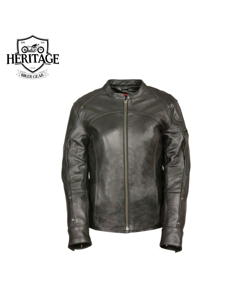 Heritage Women's Black Vented Leather Jacket