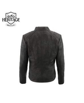 Heritage Women's 'Quilted' Black Leather Jacket