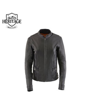 Women's Black Leather Biker Jacket