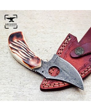 Damascus Hunting Skinning Knife - Outdoor Essential