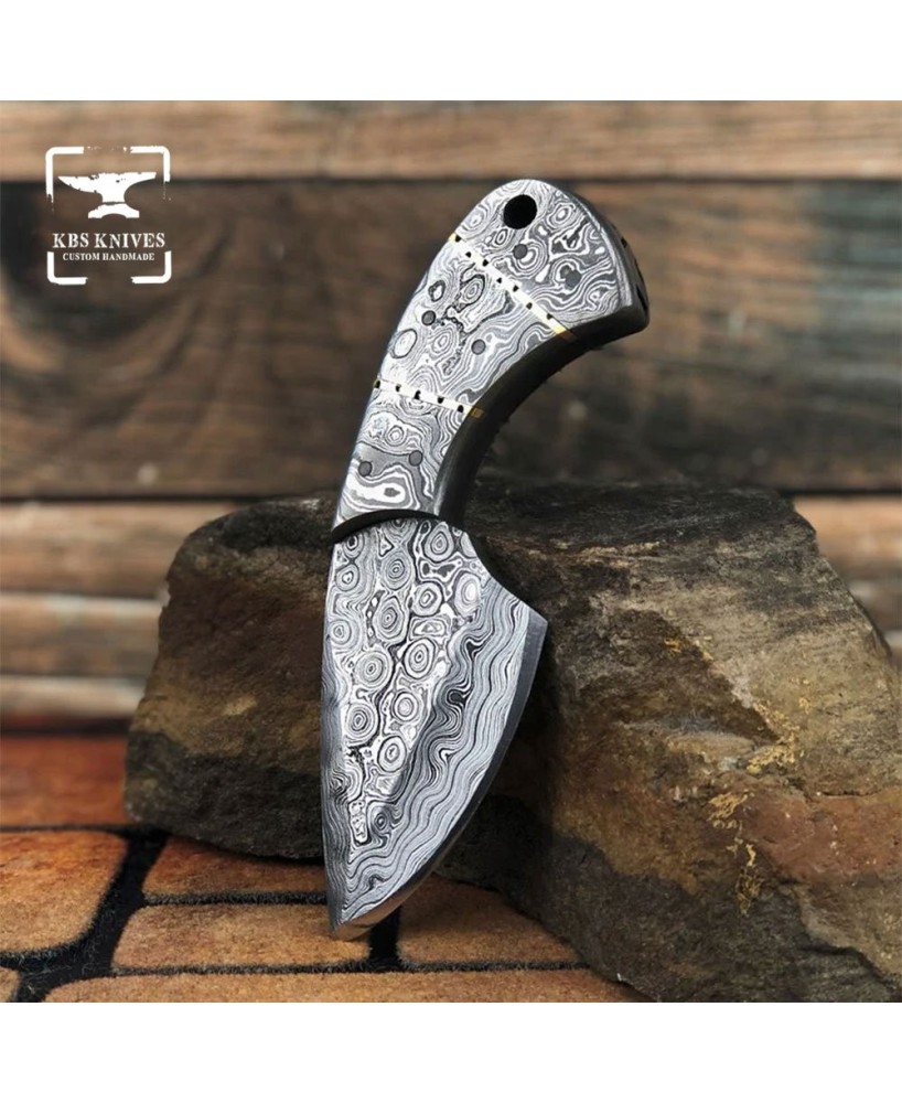 Full Damascus Skinning Knife - Custom Crafted