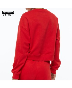 Sweatshirt in Bright Red - Cotton-Poly Blend