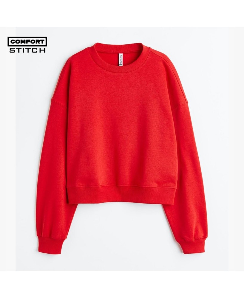 Sweatshirt in Bright Red - Cotton-Poly Blend