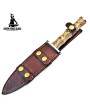 Damascus Steel Dagger Knife & Leather Sheath