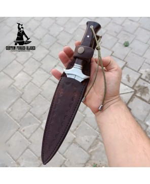 Custom Dagger Knife & Leather Sheath