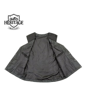 Heritage Leather Ladies Black and Red Textile Vest