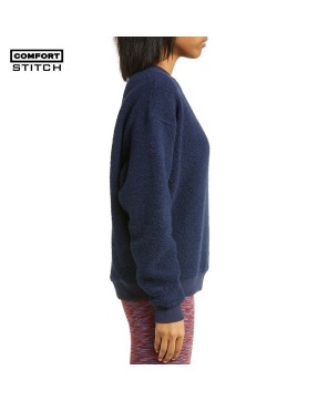 Mega Fleece Sweatshirt - Navy with Ribbed Trim