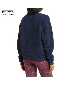 Mega Fleece Sweatshirt - Navy with Ribbed Trim