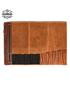 Torino Ranch Chef Knife Roll - Stress Brown