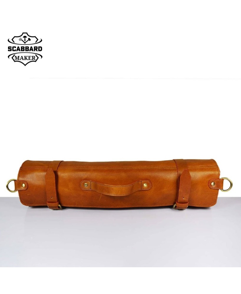 Chestnut Leather Chef Knife Roll