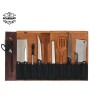 Corozo Hanging Leather Knife Roll - Walnut Brown, 10 Slots