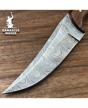 Handmade Damascus Hunting Bushcraft Knife