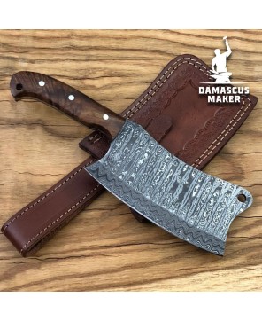 Handmade Damascus Steel Chef Cleaver