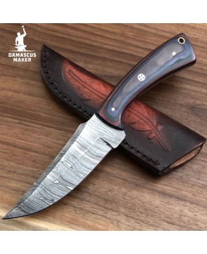 Custom Handmade Damascus Hunting Knife