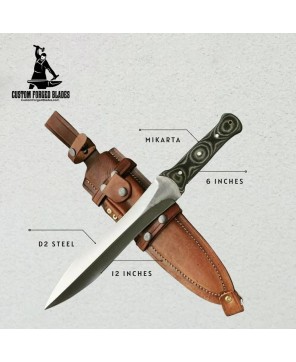 Custom D2 Steel Dagger Knife