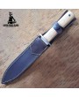 Dagger Hunting Knife Satin Olive Wood Handle By Custom Forged Blades