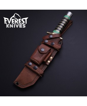 Handcrafted D2 Steel Bowie Knife: Custom Combat Blade