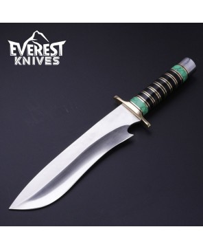 Handcrafted D2 Steel Bowie Knife: Custom Combat Blade