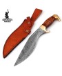 Damascus Steel Kukri Knife - Handcrafted for Wilderness Mastery