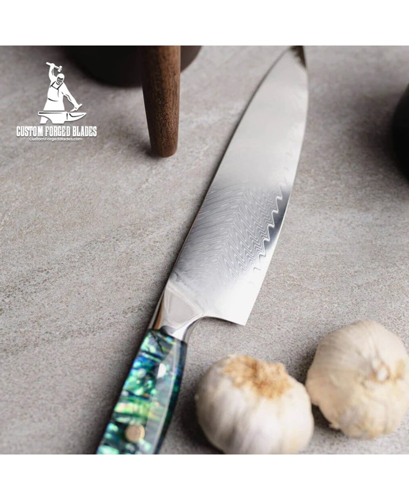 Handmade Chef Knife By Custom Forged Blades