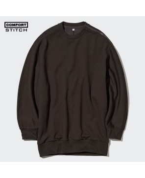 Relaxed Crew Neck Long-Sleeve Shirt