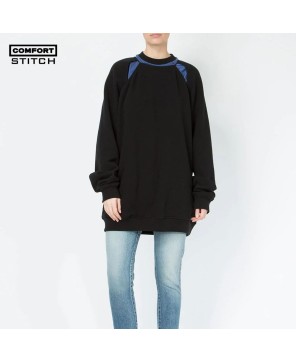 Stretch Cotton Crew Neck Sweatshirt