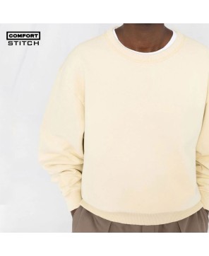 Pastel Yellow Organic Cotton Sweatshirt | Eco-friendly Comfort