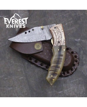 Custom Handmade Damascus Folding Knife