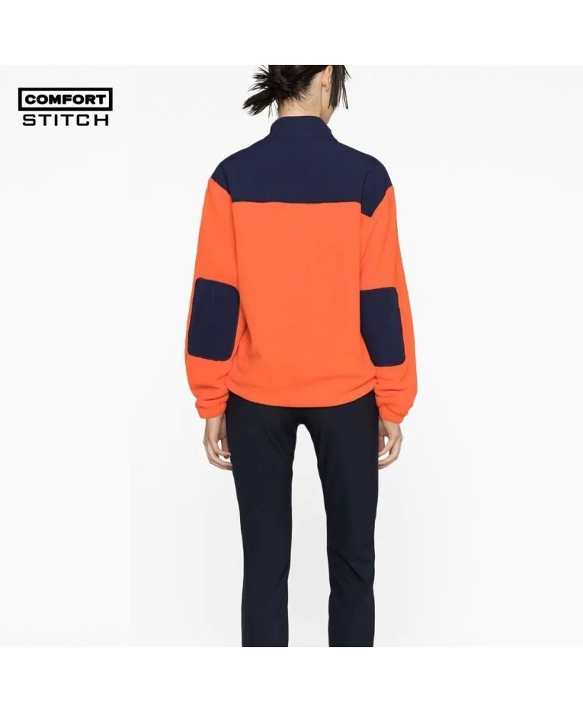 zip-fastening fleece-texture sweatshirt