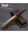 Custom Handmade Deer Damascus Folding Knife"