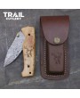 Custom Handmade Deer Damascus Folding Knife"