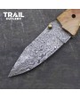 Custom Handmade Deer Damascus Folding Knife"