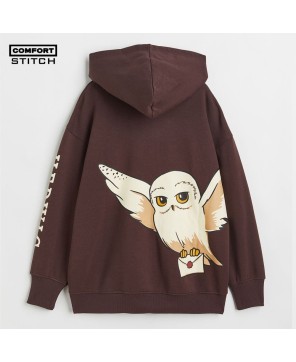 Oversized Printed Zipper Hooded 