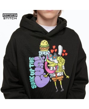 SpongeBob Squarepants Printed Oversized Hoodie - Comfort Stitch