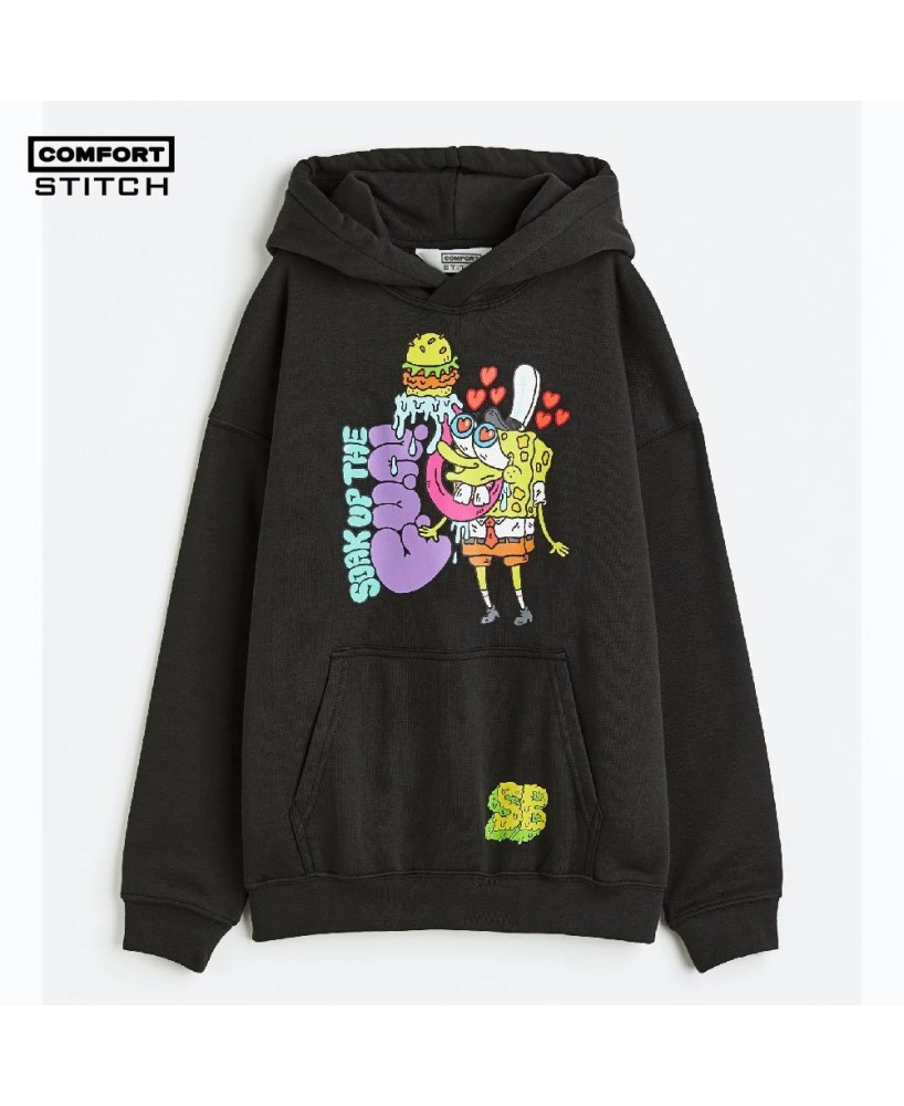 SpongeBob Squarepants Printed Oversized Hoodie - Comfort Stitch