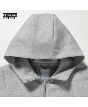 Stretch Grey Full-Zip Hoodie