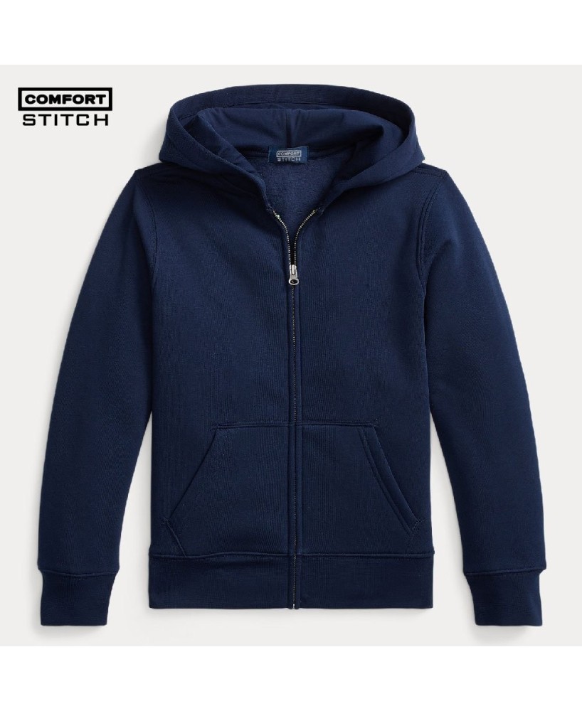 Boys Navy Fleece Zipper Hoodie