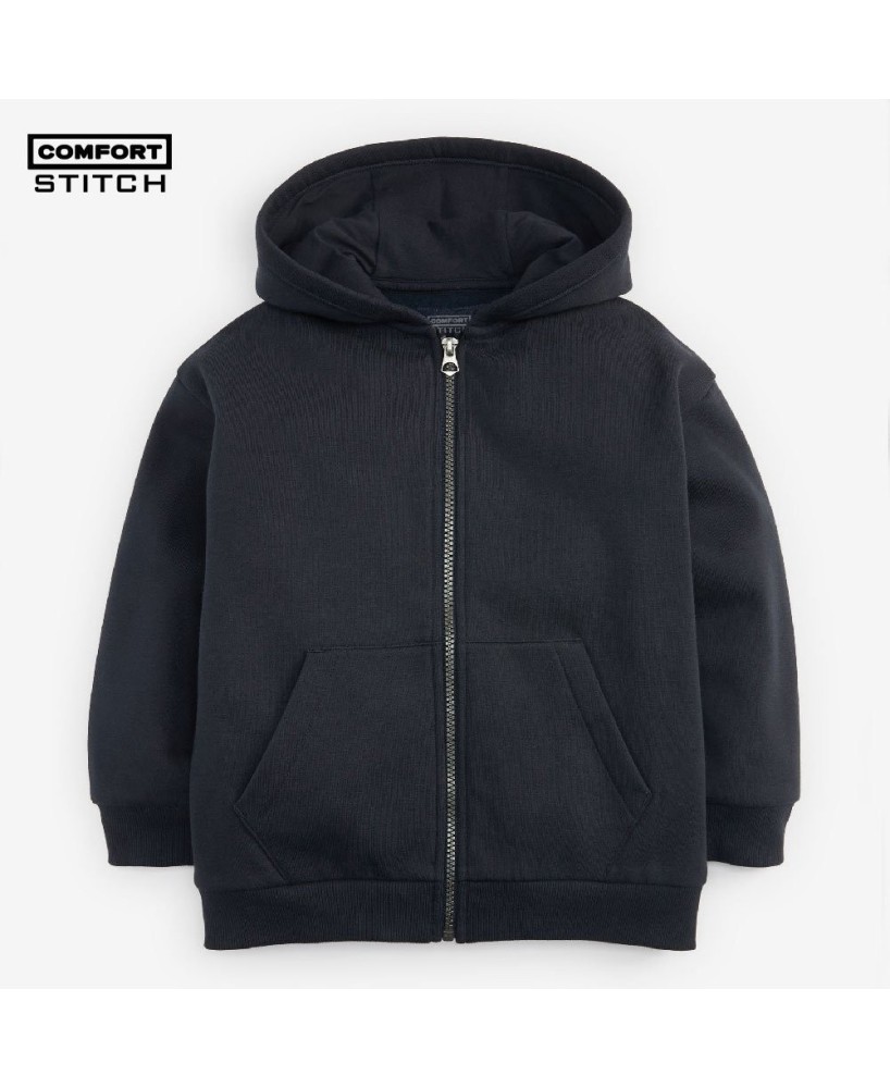 Navy Blue Kids Zip Through Hoodie