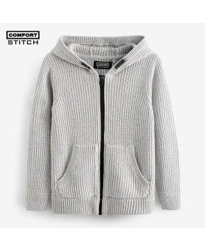 Knitted Hooded Zip Through Hoodie (3-16yrs)