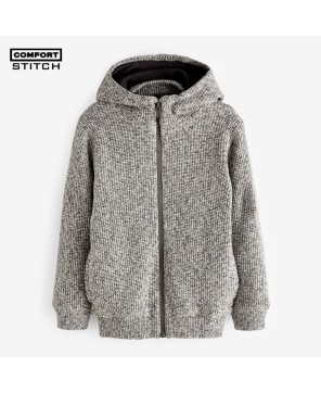 Knitted Hooded Zip Through Hoodie (3-16yrs)